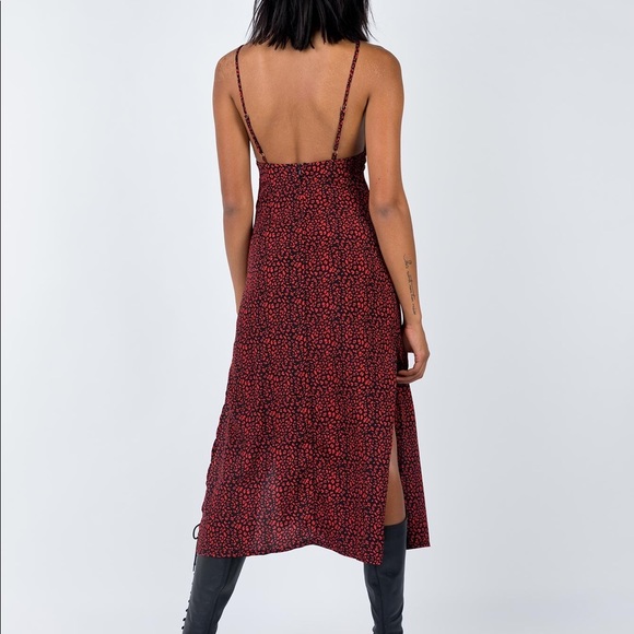 Princess Polly Clement Maxi Dress Red Leopard - Picture 2 of 3